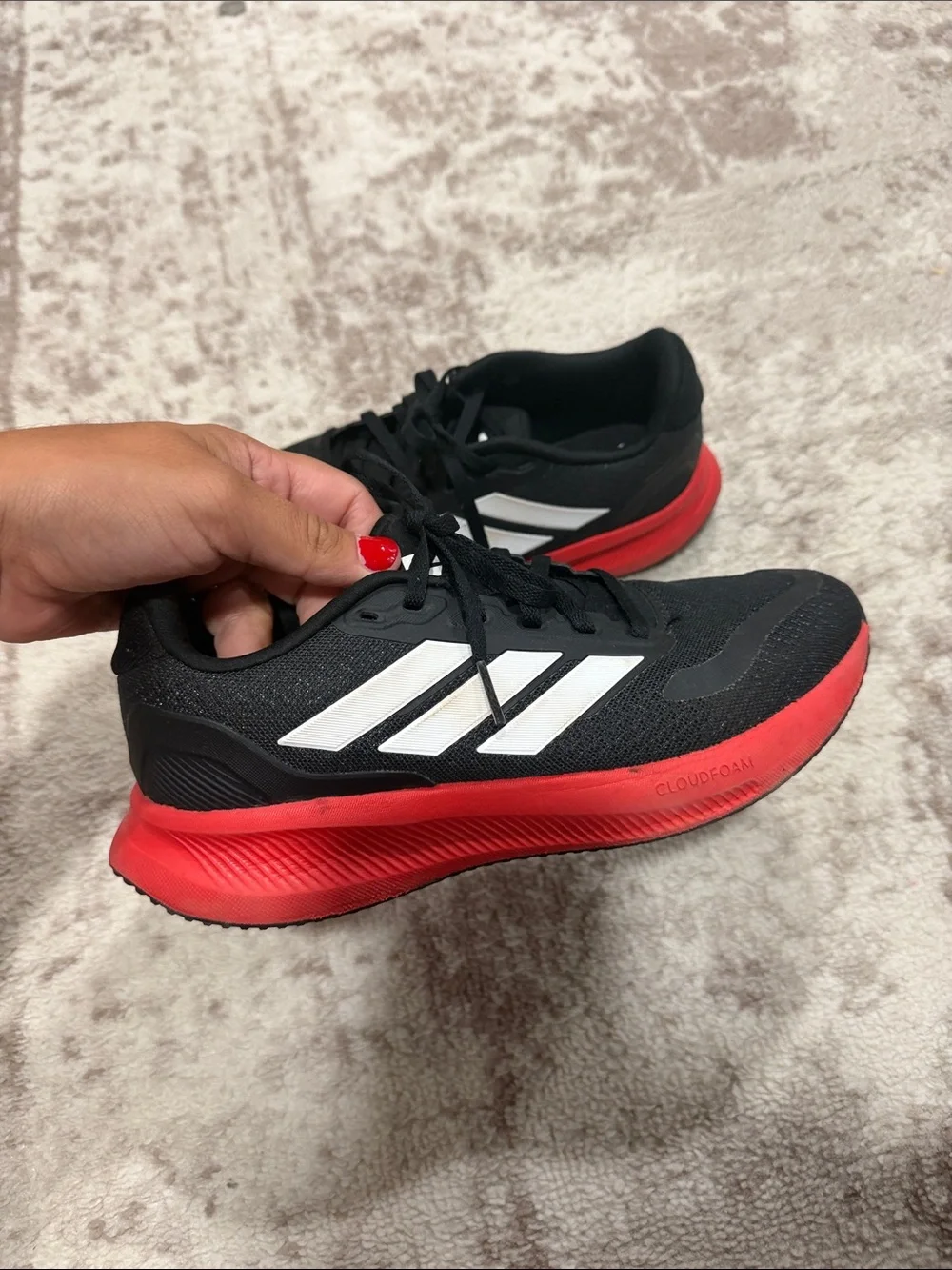 adidas Men's Black, White & Red Athletic Running Shoes